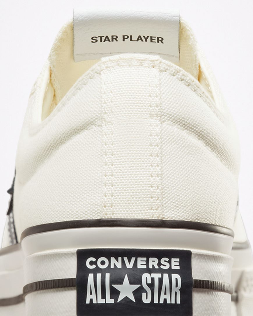 Women's Converse Star Player 76 Low Top Shoes White / Black | AU 58C91V